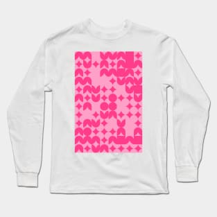 Girly Pinkish Geometric Pattern - Flowers & Stars #3 Long Sleeve T-Shirt